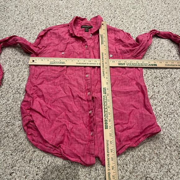 Tommy Bahama Women's 100% Linen Button Down Shirt Sz M Pink Coastal Barbie - Picture 6 of 6
